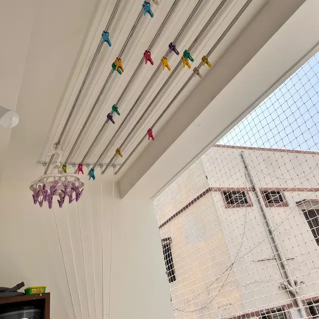 Cloth Hangers installation by Murugan Safety Nets - photo 3